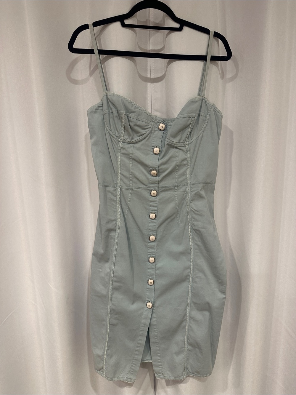 D&G Light Blue Button-Front Mini corset Dress!